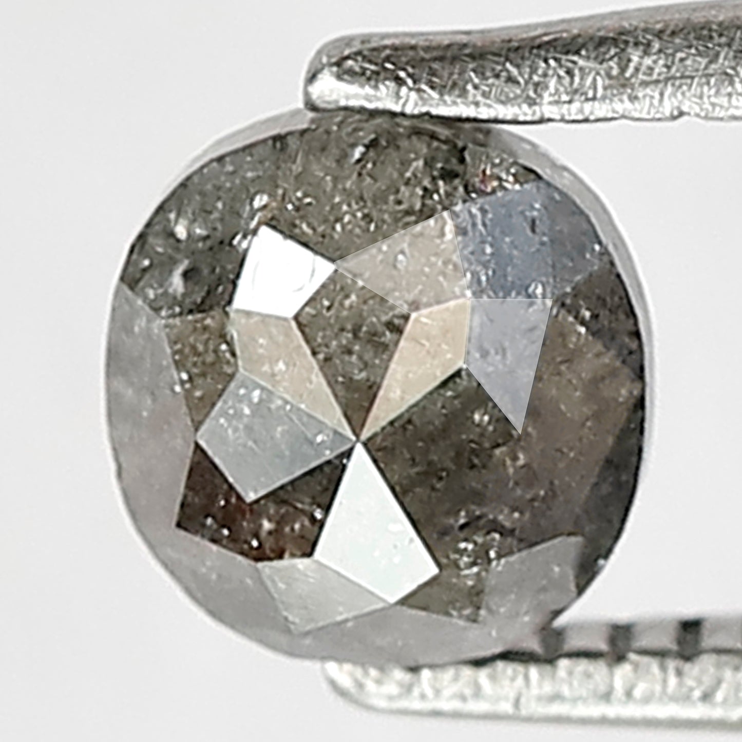 0.81 CT Cushion Shape Salt and Pepper Diamond, Natural Gray Black Loose Diamond, Conflict Free Stone for Ring Making
