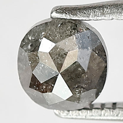 0.81 CT Cushion Shape Salt and Pepper Diamond, Natural Gray Black Loose Diamond, Conflict Free Stone for Ring Making