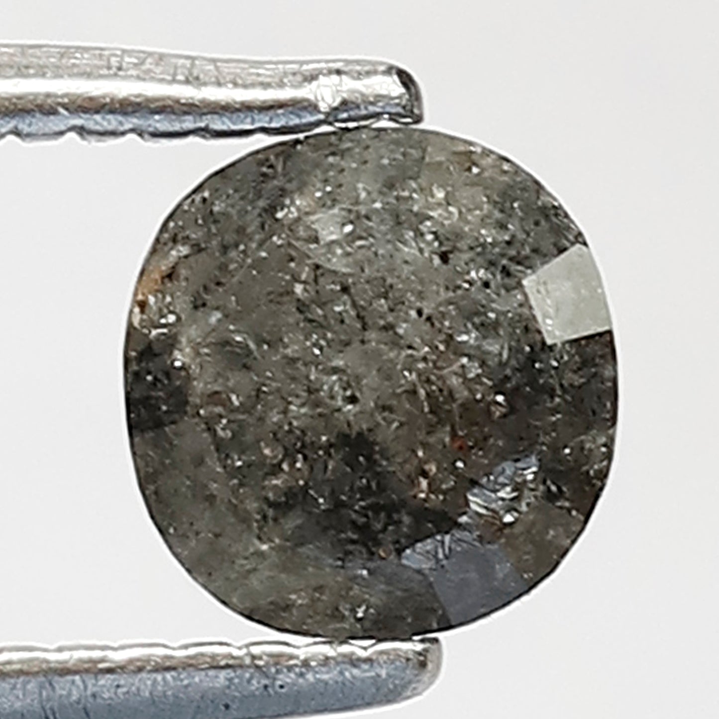 0.81 CT Cushion Shape Salt and Pepper Diamond, Natural Gray Black Loose Diamond, Conflict Free Stone for Ring Making