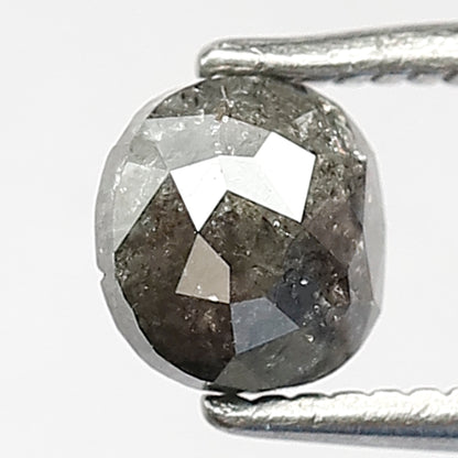 0.81 CT Cushion Shape Salt and Pepper Diamond, Natural Gray Black Loose Diamond, Conflict Free Stone for Ring Making
