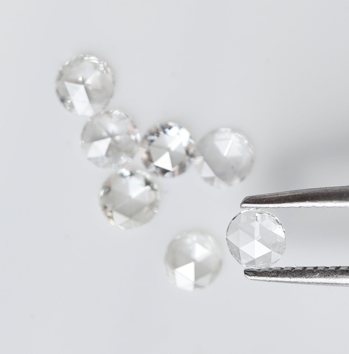 0.59 Ct Round Melee Rose Cut Diamonds, 7 Pcs FG VVS-VS Natural Loose Diamonds for Engagement Ring