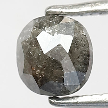 0.81 CT Cushion Shape Salt and Pepper Diamond, Natural Gray Black Loose Diamond, Conflict Free Stone for Ring Making
