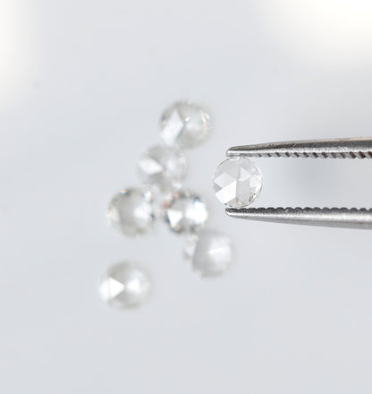 0.59 Ct Round Melee Rose Cut Diamonds, 7 Pcs FG VVS-VS Natural Loose Diamonds for Engagement Ring