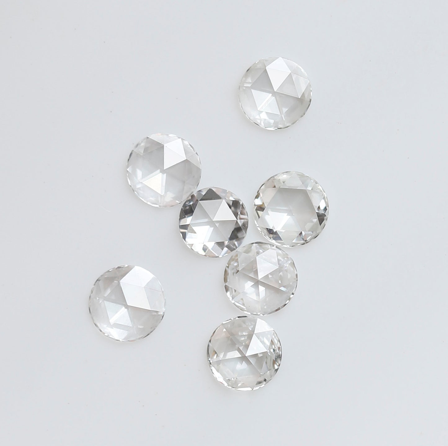 0.59 Ct Round Melee Rose Cut Diamonds, 7 Pcs FG VVS-VS Natural Loose Diamonds for Engagement Ring