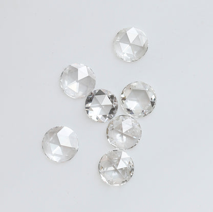 0.59 Ct Round Melee Rose Cut Diamonds, 7 Pcs FG VVS-VS Natural Loose Diamonds for Engagement Ring