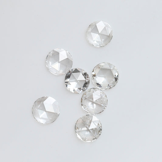 0.59 Ct Round Melee Rose Cut Diamonds, 7 Pcs FG VVS-VS Natural Loose Diamonds for Engagement Ring