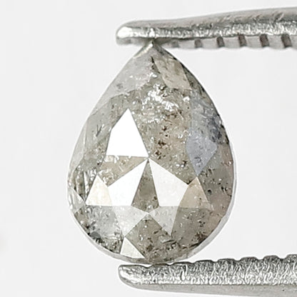 0.64 CT Pear Shape Gray Black Ethical Diamond, Loose Natural Earth Mined Salt and Pepper Diamond