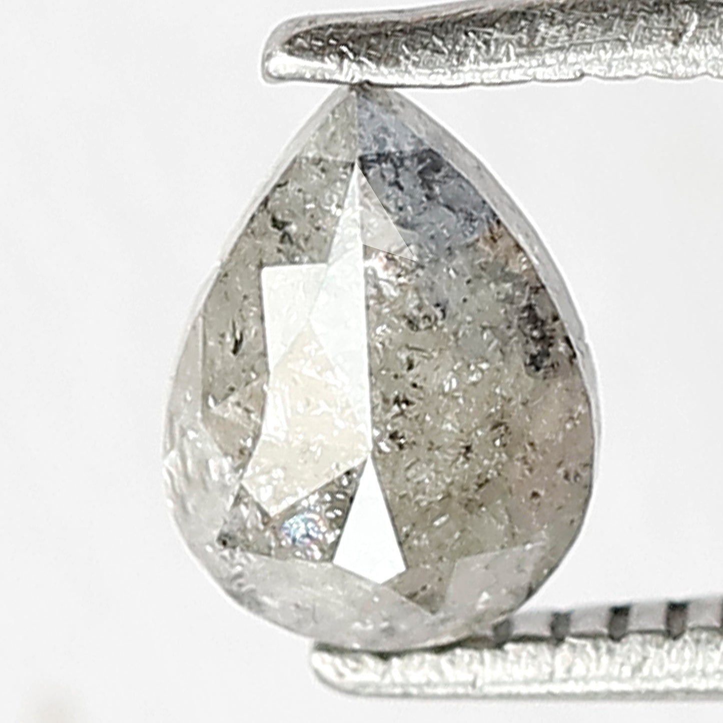 0.64 CT Pear Shape Gray Black Ethical Diamond, Loose Natural Earth Mined Salt and Pepper Diamond