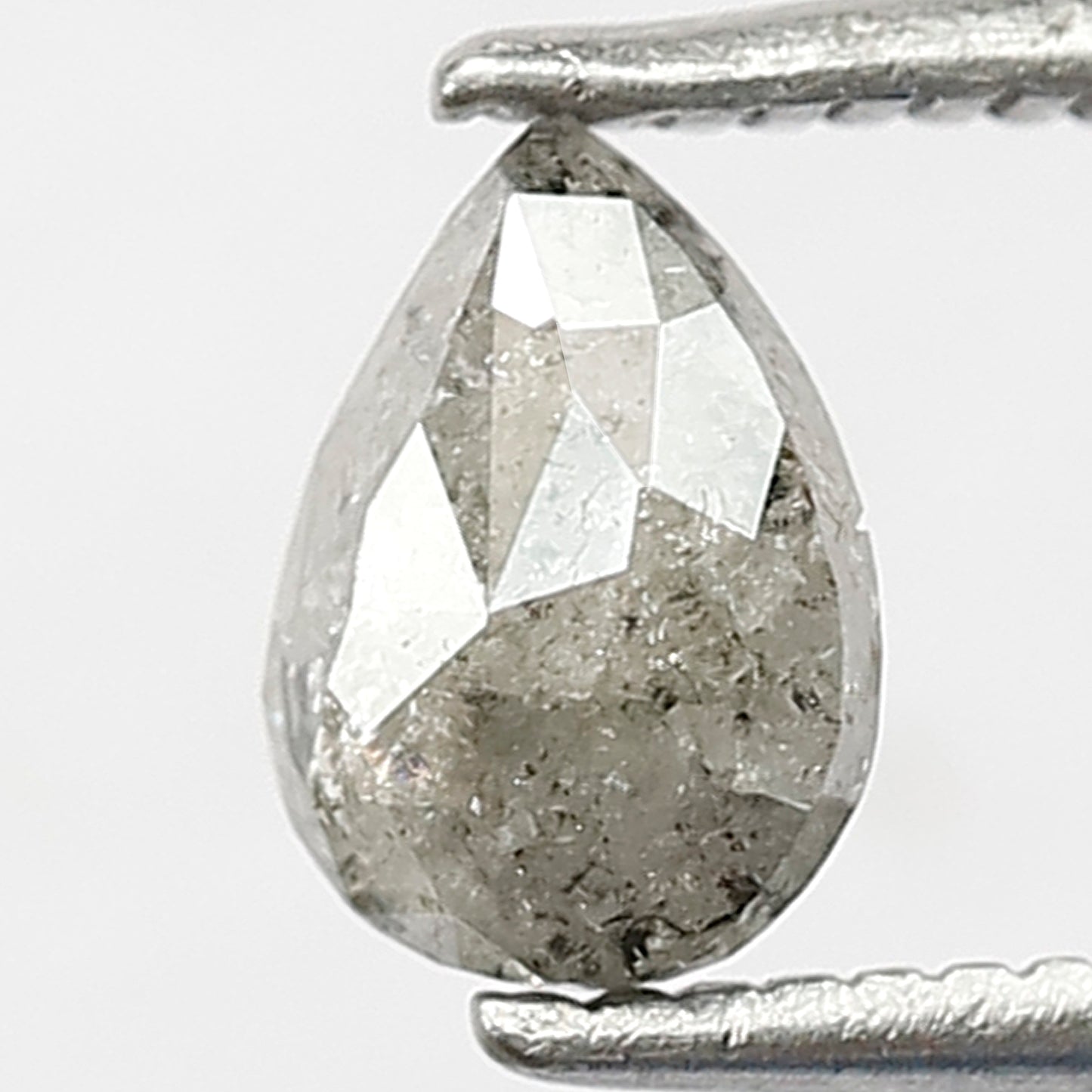 0.64 CT Pear Shape Gray Black Ethical Diamond, Loose Natural Earth Mined Salt and Pepper Diamond