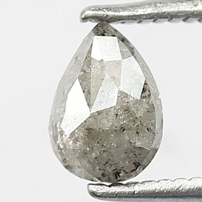 0.64 CT Pear Shape Gray Black Ethical Diamond, Loose Natural Earth Mined Salt and Pepper Diamond
