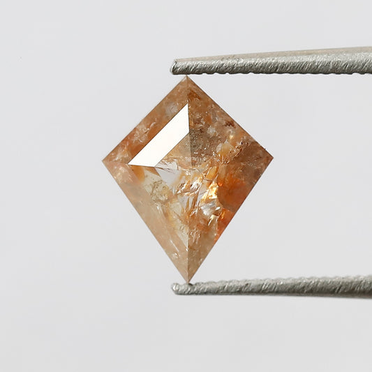 1.01 CT 9 MM Kite Shape Rustic Reddish Color Translucent Loose Natural Rustic Diamond For Jewelry