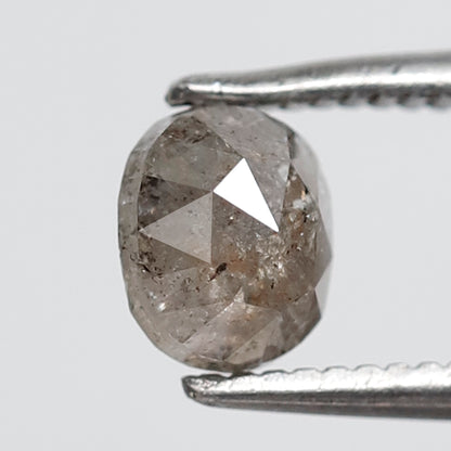 0.76 Ct Oval Shape Salt and Pepper Diamond 5 MM Grey Color Natural Loose Diamond