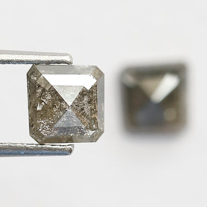 1.54 CT Matching Geometric Salt and Pepper Diamonds, Natural Gray Black Loose Diamond Pair for Stud Earrings and Custom Jewelry