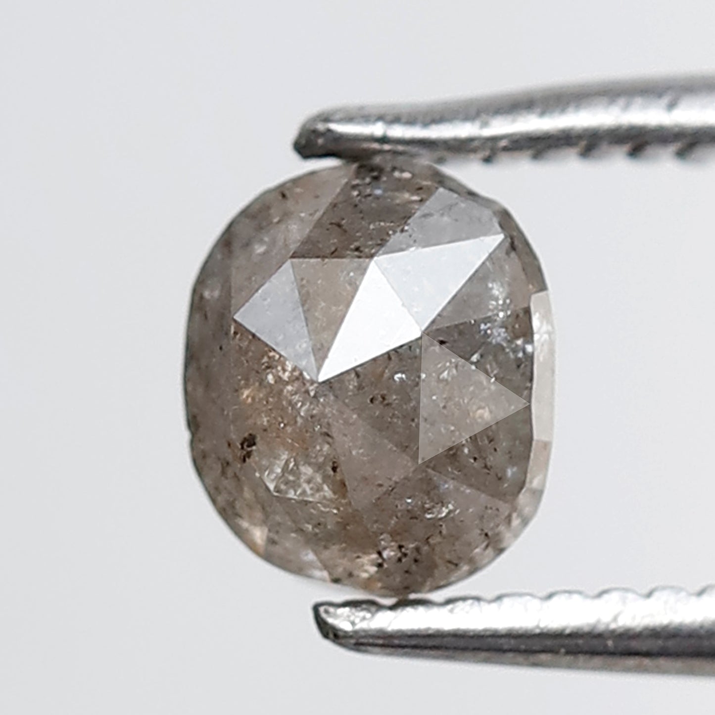 0.76 Ct Oval Shape Salt and Pepper Diamond 5 MM Grey Color Natural Loose Diamond