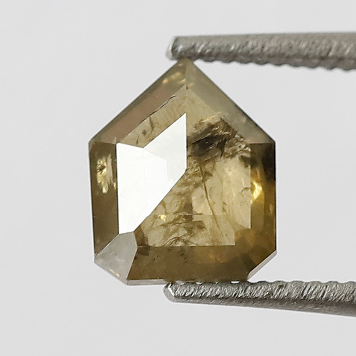 0.78 CT 6.50 MM Shield Cut Deep Green Color Loose Natural Rustic Diamond For Wedding Ring
