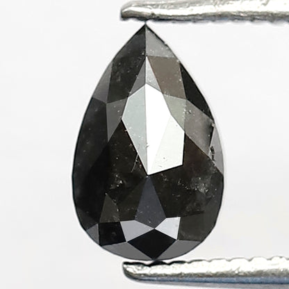 1.16 CT Pear Shape Salt and Pepper Diamond, Natural Gray Black Loose Diamond, Earth Mined Stone for Women's Ring