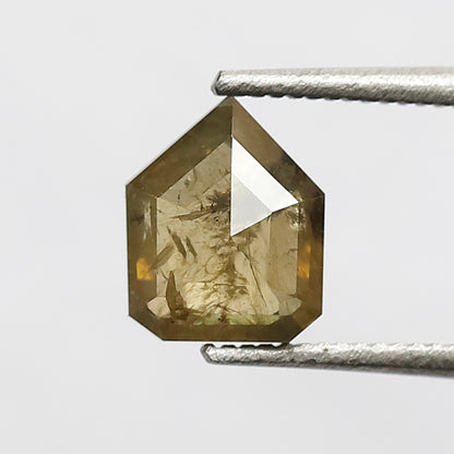0.78 CT 6.50 MM Shield Cut Deep Green Color Loose Natural Rustic Diamond For Wedding Ring