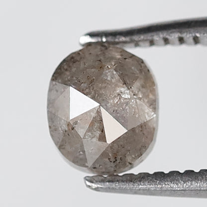 0.76 Ct Oval Shape Salt and Pepper Diamond 5 MM Grey Color Natural Loose Diamond