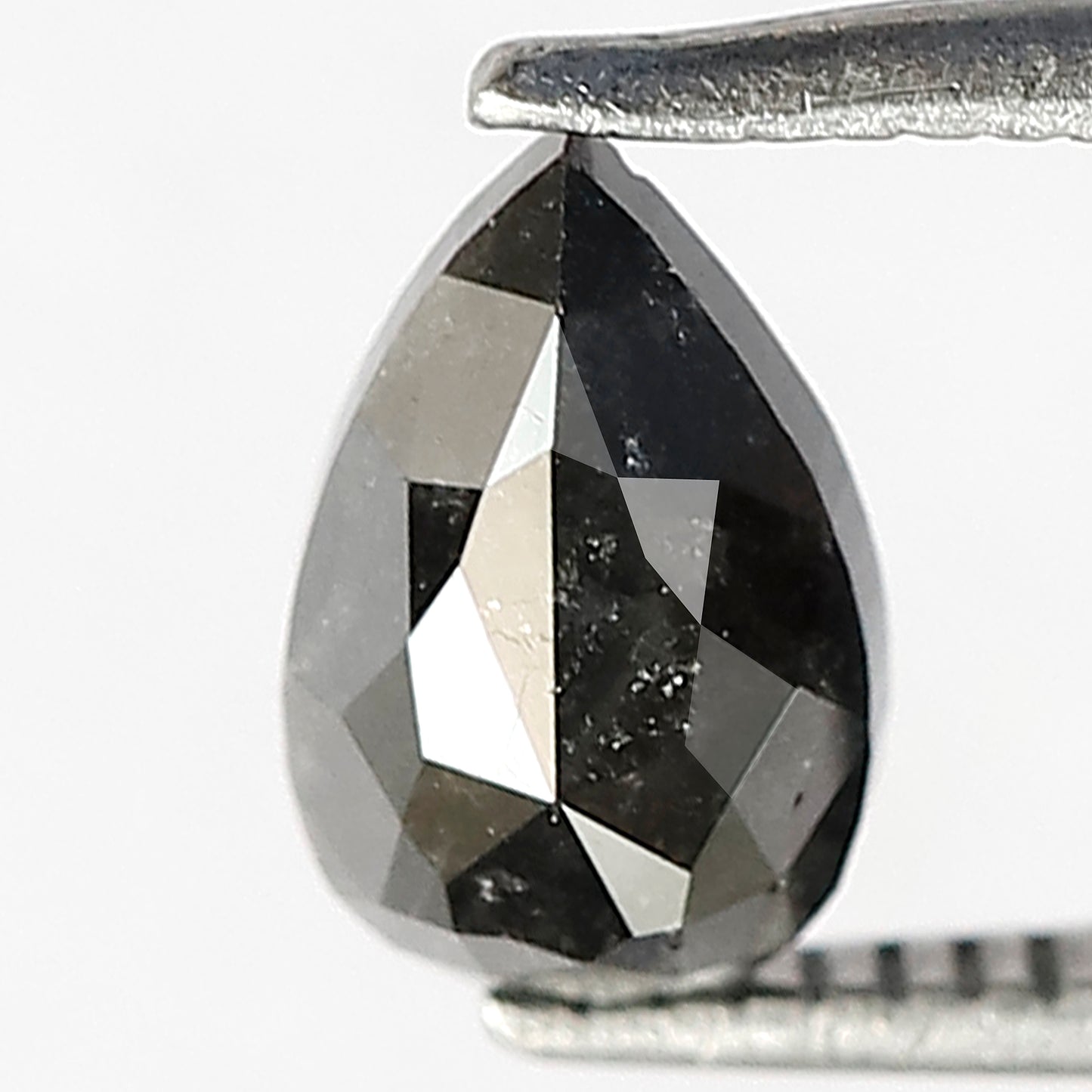 1.16 CT Pear Shape Salt and Pepper Diamond, Natural Gray Black Loose Diamond, Earth Mined Stone for Women's Ring