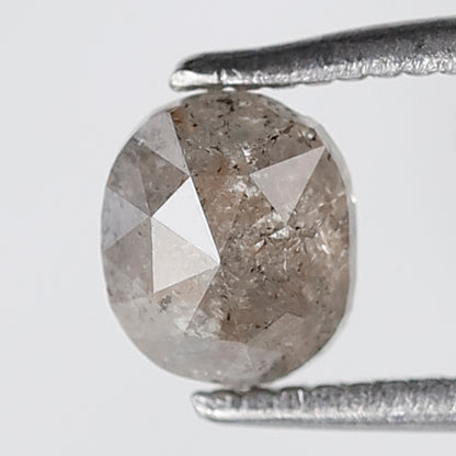 0.76 Ct Oval Shape Salt and Pepper Diamond 5 MM Grey Color Natural Loose Diamond