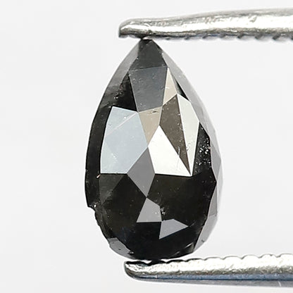 1.16 CT Pear Shape Salt and Pepper Diamond, Natural Gray Black Loose Diamond, Earth Mined Stone for Women's Ring