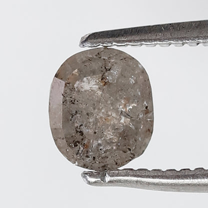 0.76 Ct Oval Shape Salt and Pepper Diamond 5 MM Grey Color Natural Loose Diamond