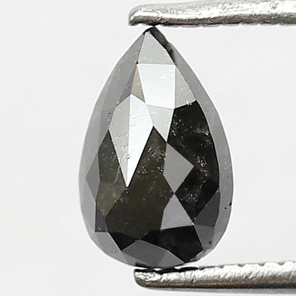 1.16 CT Pear Shape Salt and Pepper Diamond, Natural Gray Black Loose Diamond, Earth Mined Stone for Women's Ring