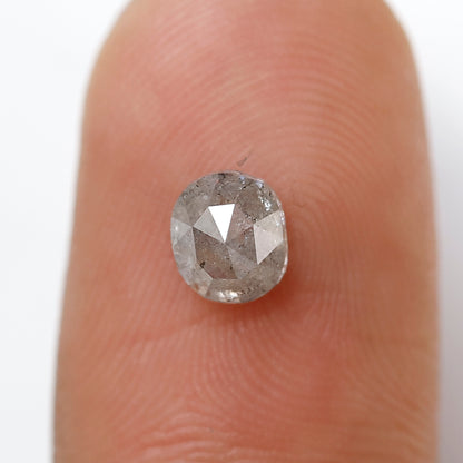 0.76 Ct Oval Shape Salt and Pepper Diamond 5 MM Grey Color Natural Loose Diamond