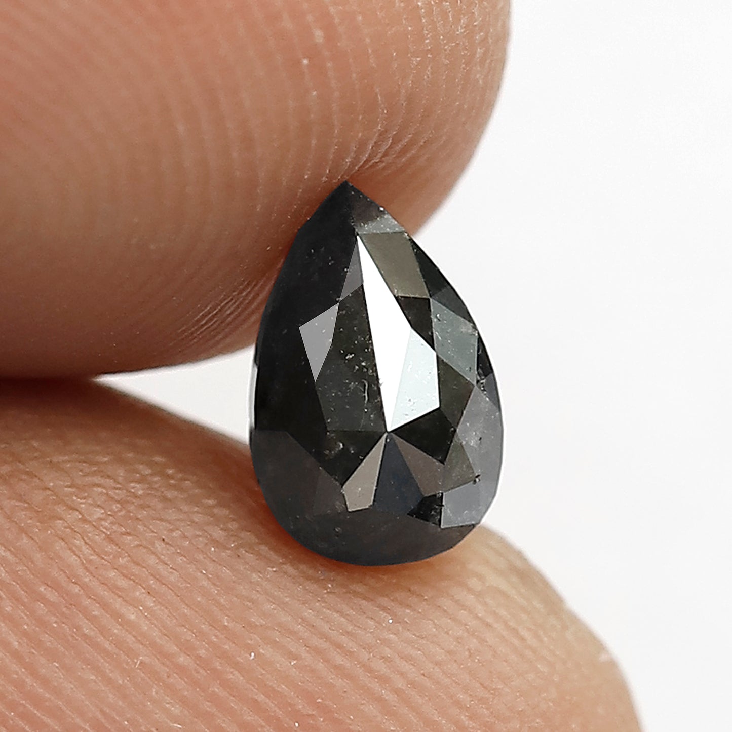 1.16 CT Pear Shape Salt and Pepper Diamond, Natural Gray Black Loose Diamond, Earth Mined Stone for Women's Ring
