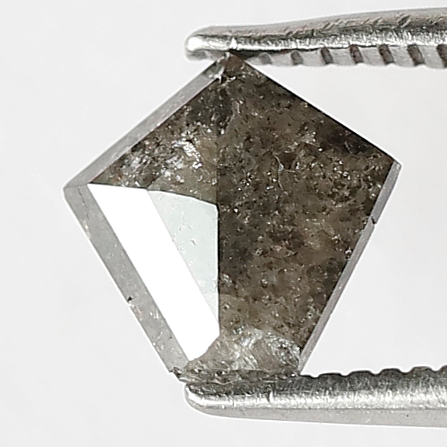 0.90 CT Geometric cut Earth Mined Diamond, Natural Gray Black Salt and Pepper Loose Diamond for Engagement or Women's Ring