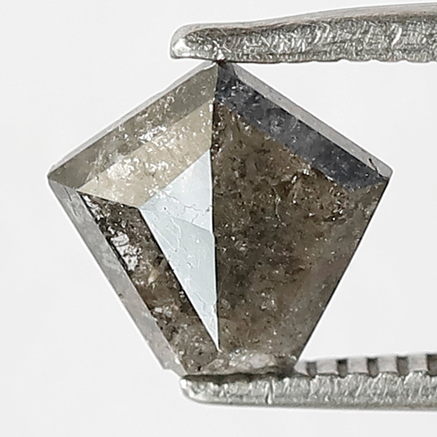0.90 CT Geometric cut Earth Mined Diamond, Natural Gray Black Salt and Pepper Loose Diamond for Engagement or Women's Ring