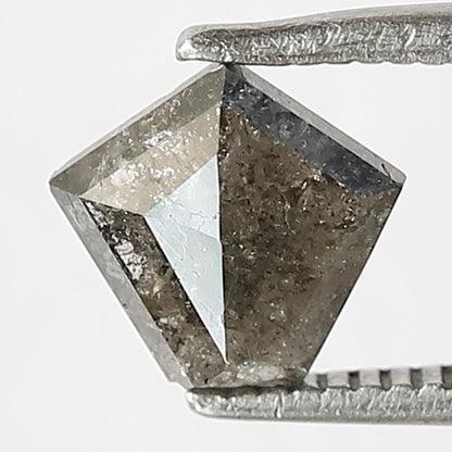 0.90 CT Geometric cut Earth Mined Diamond, Natural Gray Black Salt and Pepper Loose Diamond for Engagement or Women's Ring