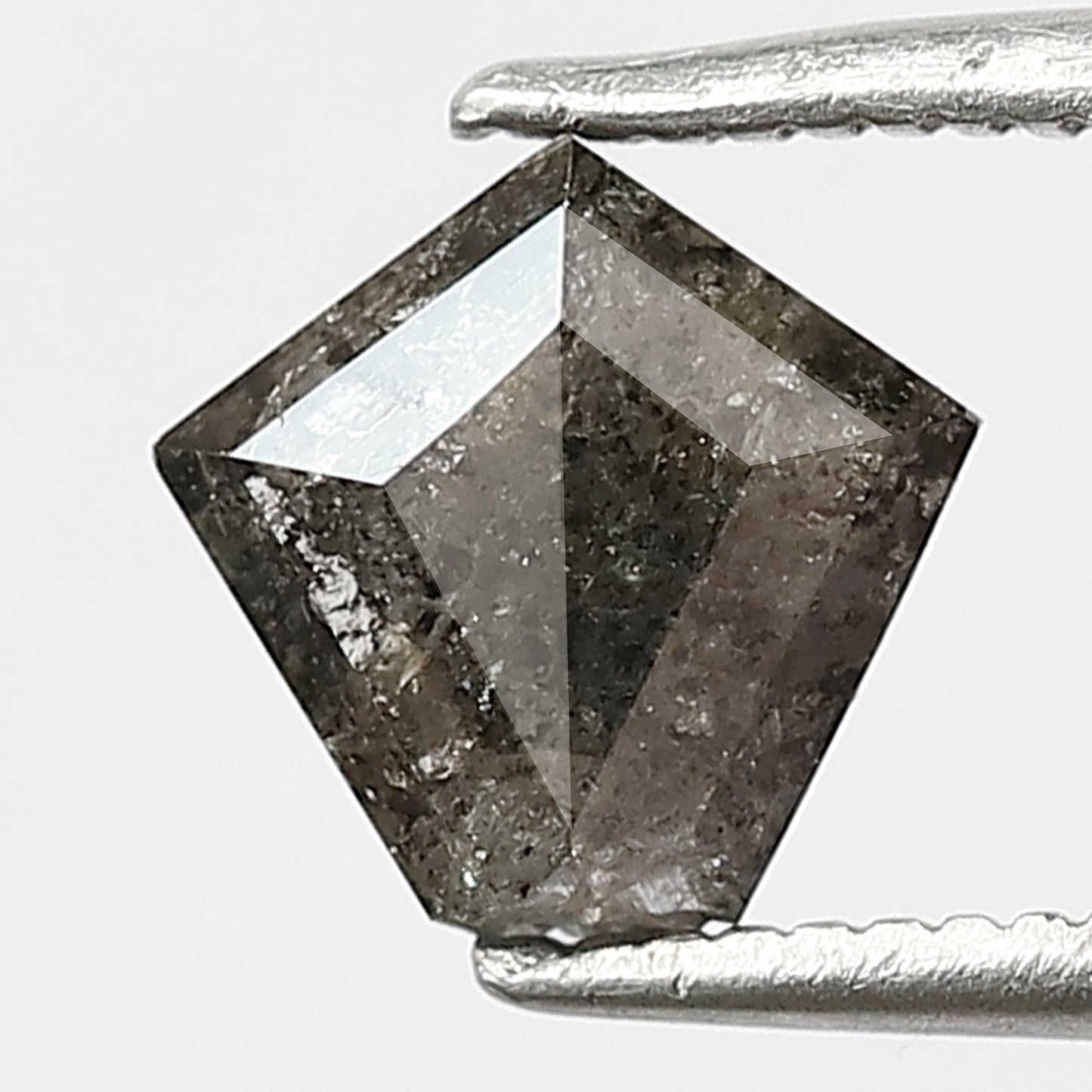 0.90 CT Geometric cut Earth Mined Diamond, Natural Gray Black Salt and Pepper Loose Diamond for Engagement or Women's Ring