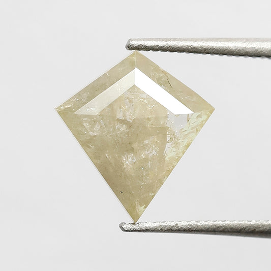 1.42 CT 10 MM Rustic Translucent Yellow Color Kite Cut Natural Loose Rustic Diamond For Ring