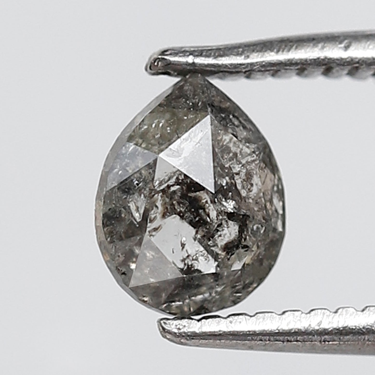 0.49 CT Pear Shape Salt and Pepper Diamond 5 MM Grey Black Color Natural Loose Diamond