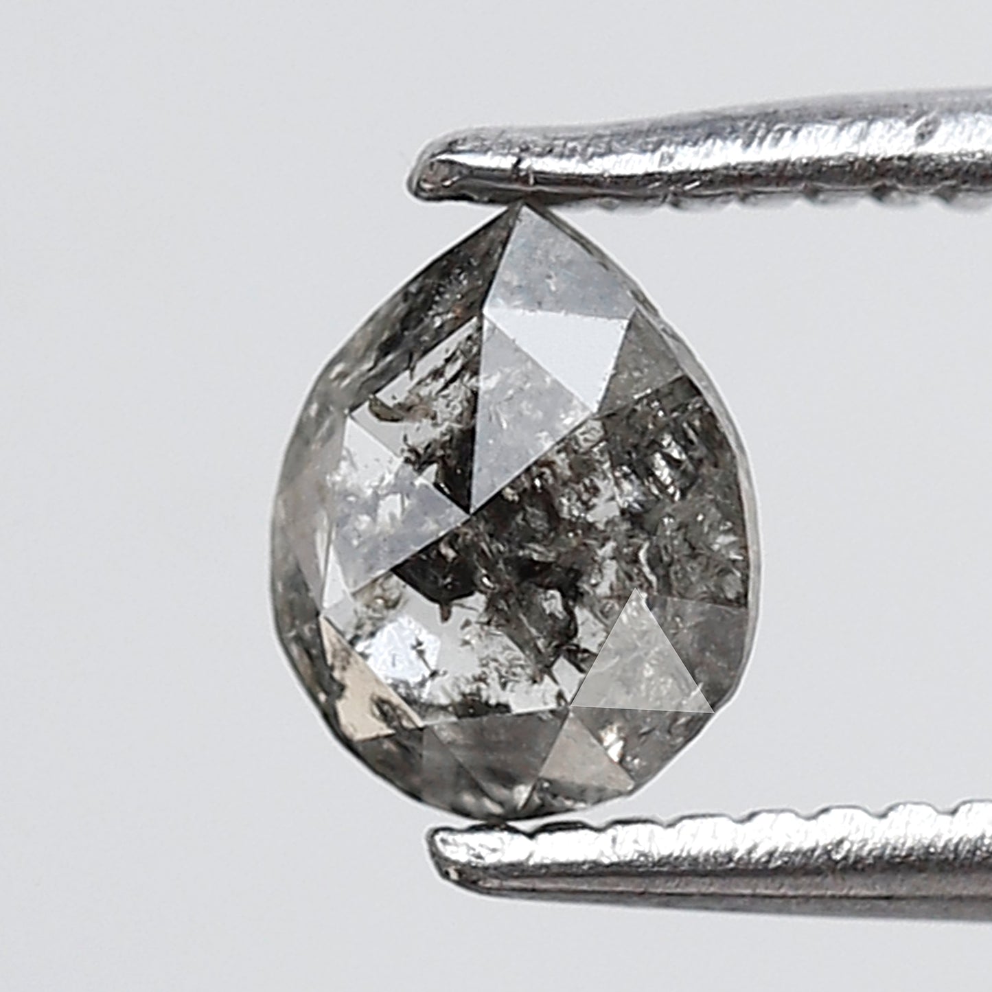 0.49 CT Pear Shape Salt and Pepper Diamond 5 MM Grey Black Color Natural Loose Diamond