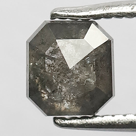 0.84 CT Natural Grayish Black Stunning Emerald Shape Loose conflict Free Salt and Pepper Diamond