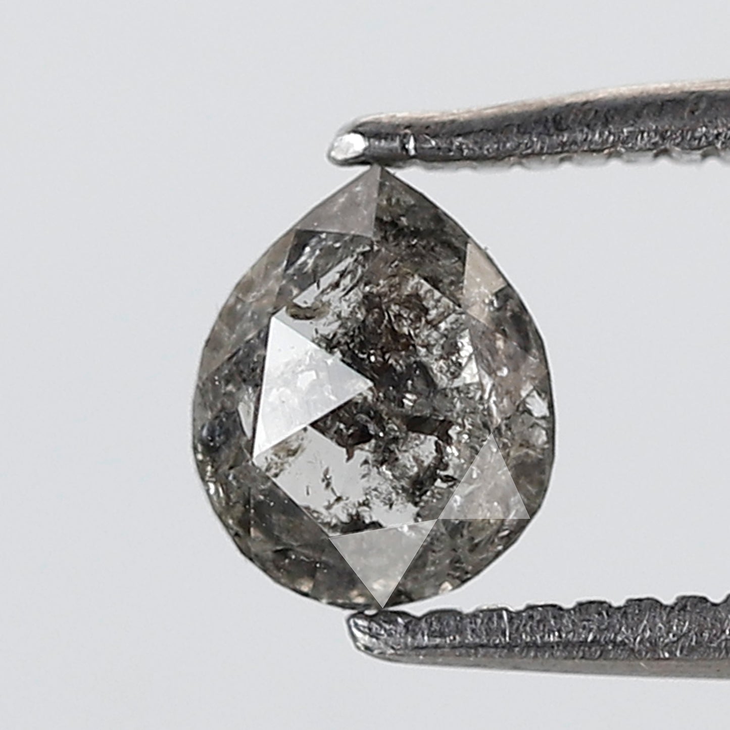 0.49 CT Pear Shape Salt and Pepper Diamond 5 MM Grey Black Color Natural Loose Diamond