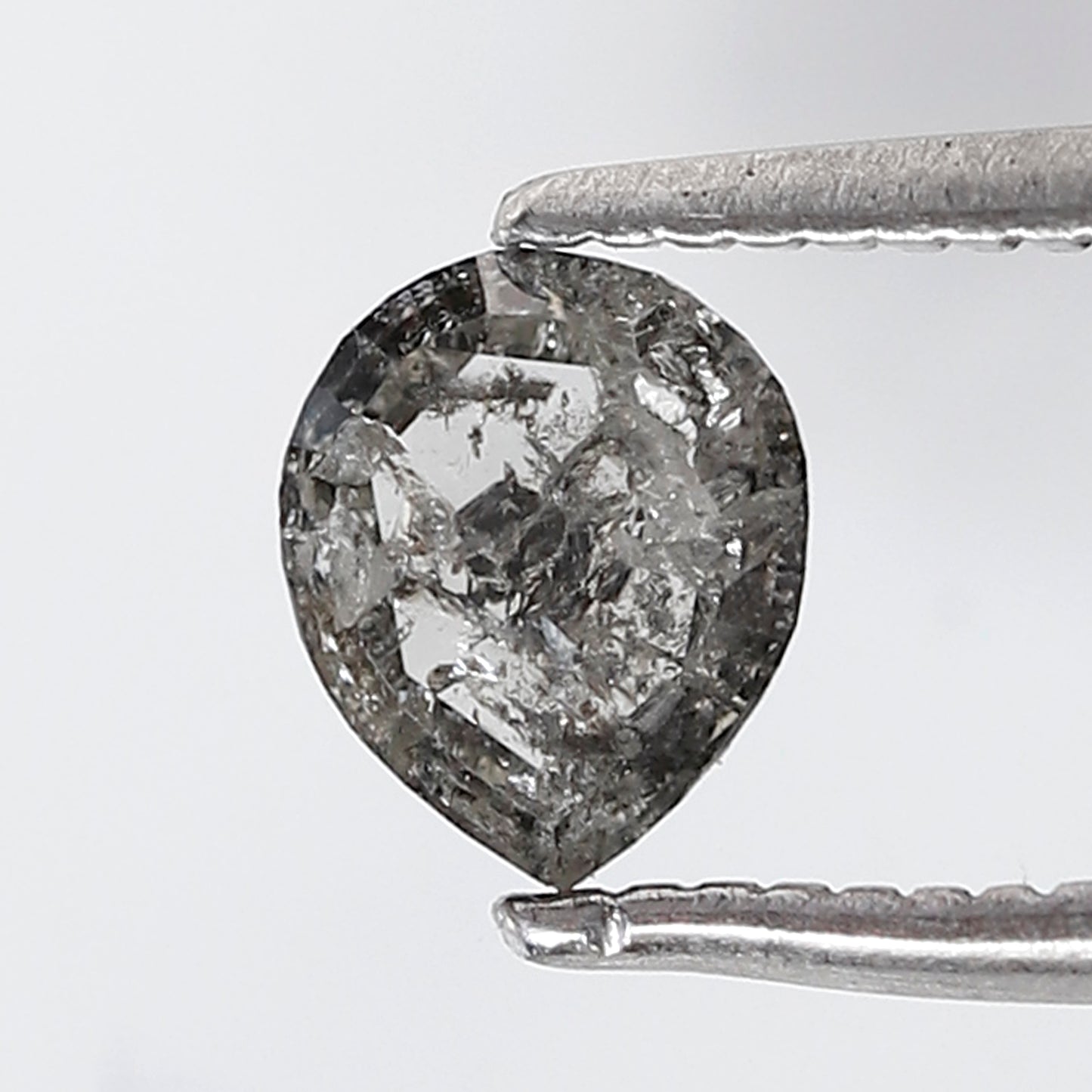 0.49 CT Pear Shape Salt and Pepper Diamond 5 MM Grey Black Color Natural Loose Diamond