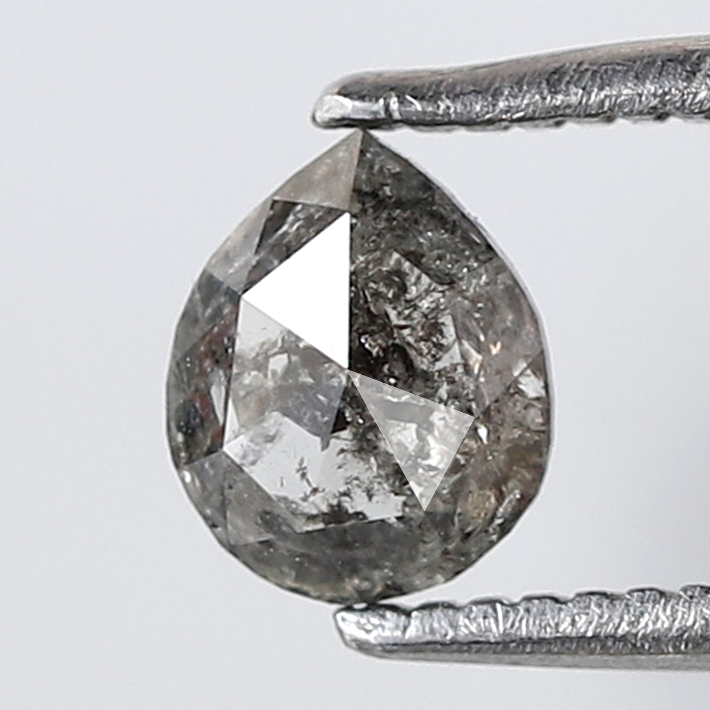 0.49 CT Pear Shape Salt and Pepper Diamond 5 MM Grey Black Color Natural Loose Diamond