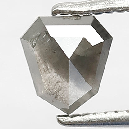 0.69 CT Geometric cut Salt and Pepper Diamond, Natural Gray Black Conflict Free Loose Diamond For Custom Jewelry