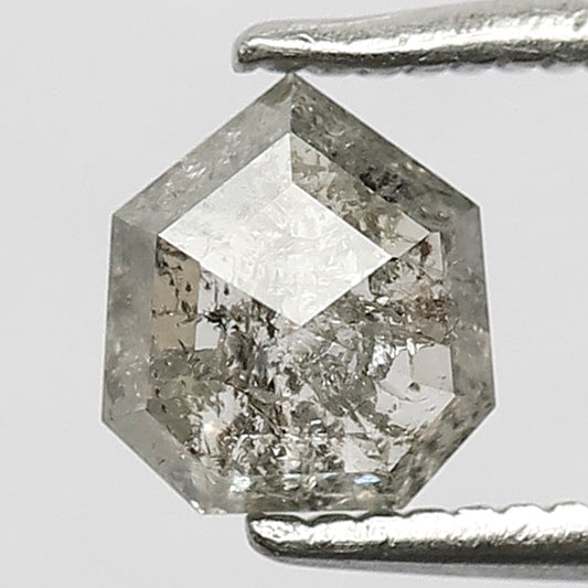 6 MM 0.79 CT Full Polished Natural Grayish Black Translucent Geometric Shape Loose Salt and Pepper Diamond