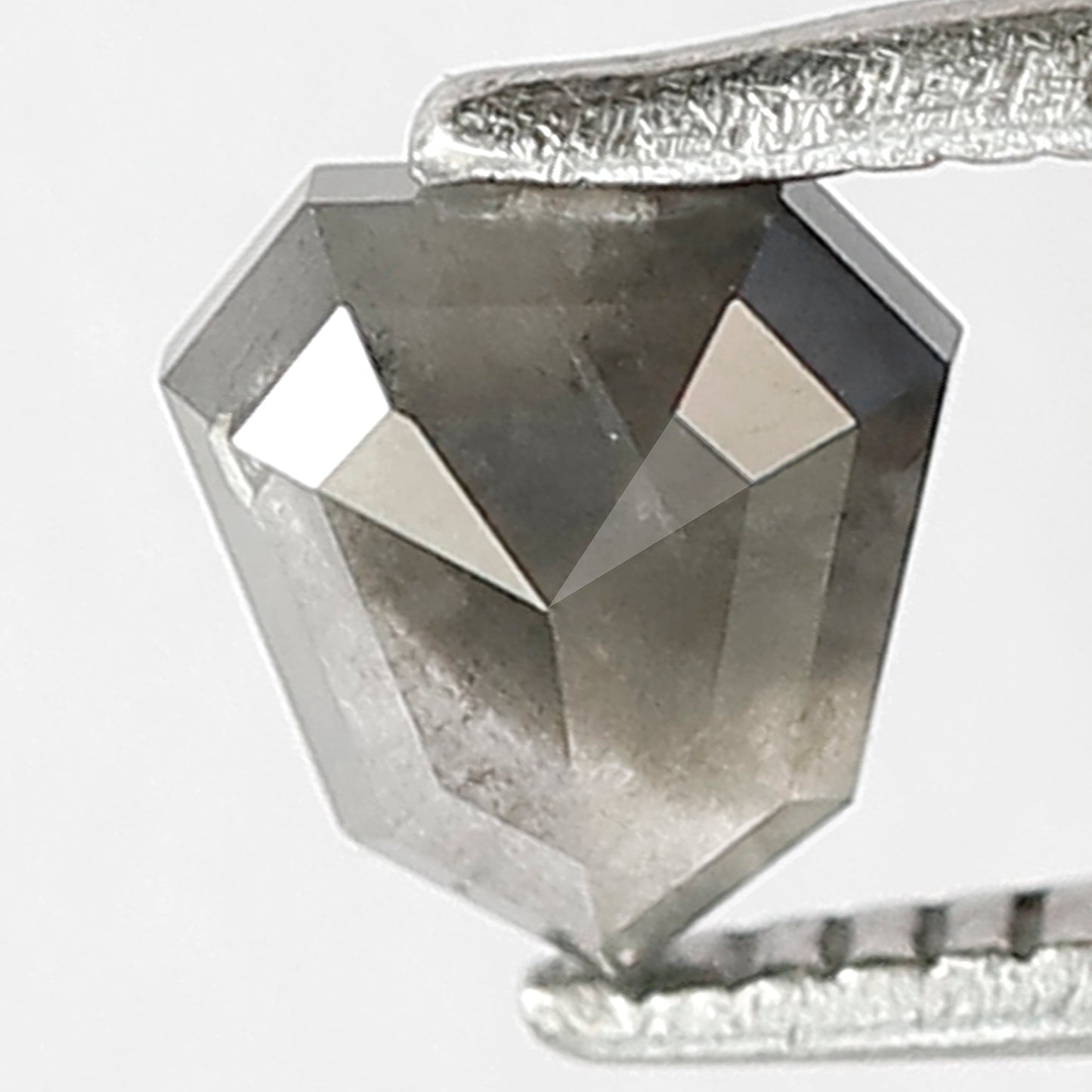 0.69 CT Geometric cut Salt and Pepper Diamond, Natural Gray Black Conflict Free Loose Diamond For Custom Jewelry
