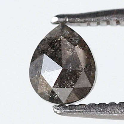 0.53 CT Pear shape Salt and pepper Diamond 5 MM Natural Loose Grey Black Color Diamond