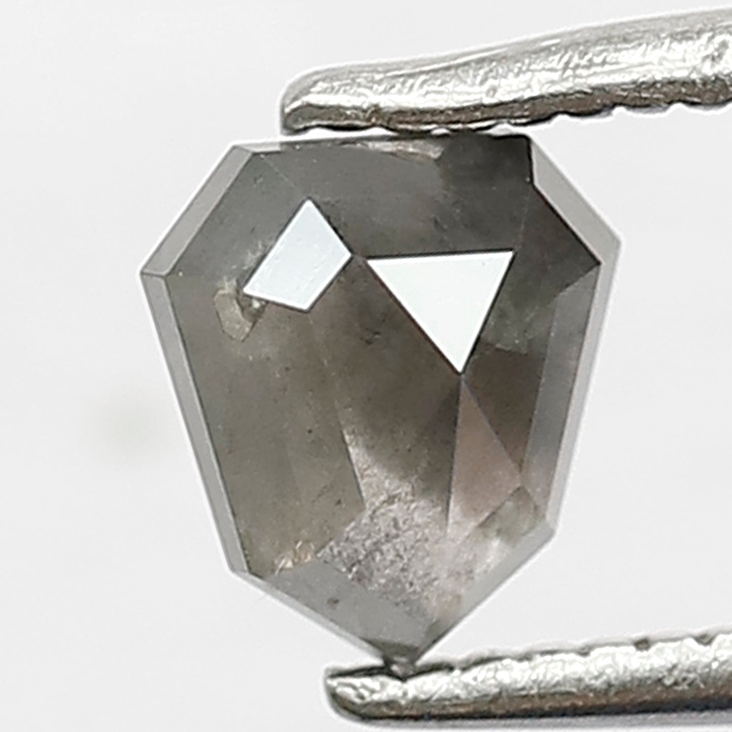 0.69 CT Geometric cut Salt and Pepper Diamond, Natural Gray Black Conflict Free Loose Diamond For Custom Jewelry