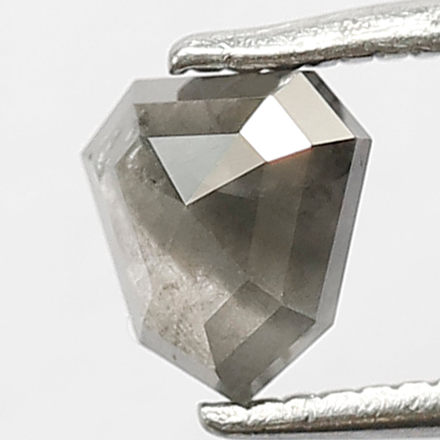 0.69 CT Geometric cut Salt and Pepper Diamond, Natural Gray Black Conflict Free Loose Diamond For Custom Jewelry