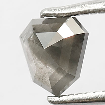 0.69 CT Geometric cut Salt and Pepper Diamond, Natural Gray Black Conflict Free Loose Diamond For Custom Jewelry