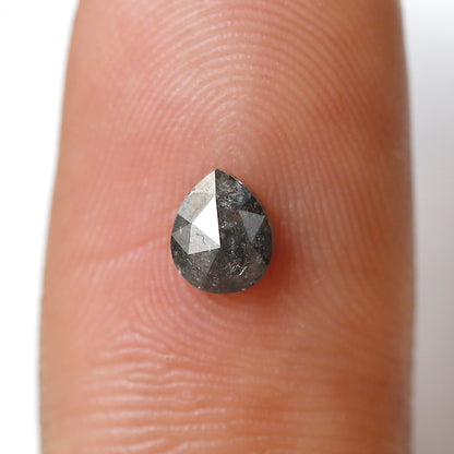 0.53 CT Pear shape Salt and pepper Diamond 5 MM Natural Loose Grey Black Color Diamond