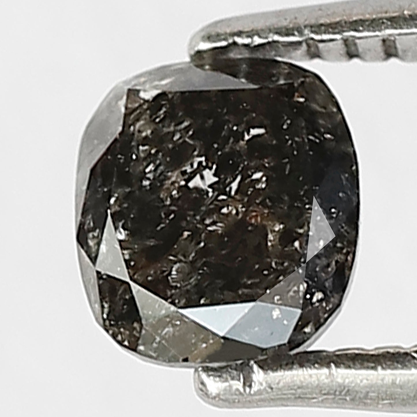 0.75 CT Cushion cut Salt and Pepper Diamond, 5.30 x 4.70 mm Gray Black Loose Earth Mined Diamond For Wedding Ring
