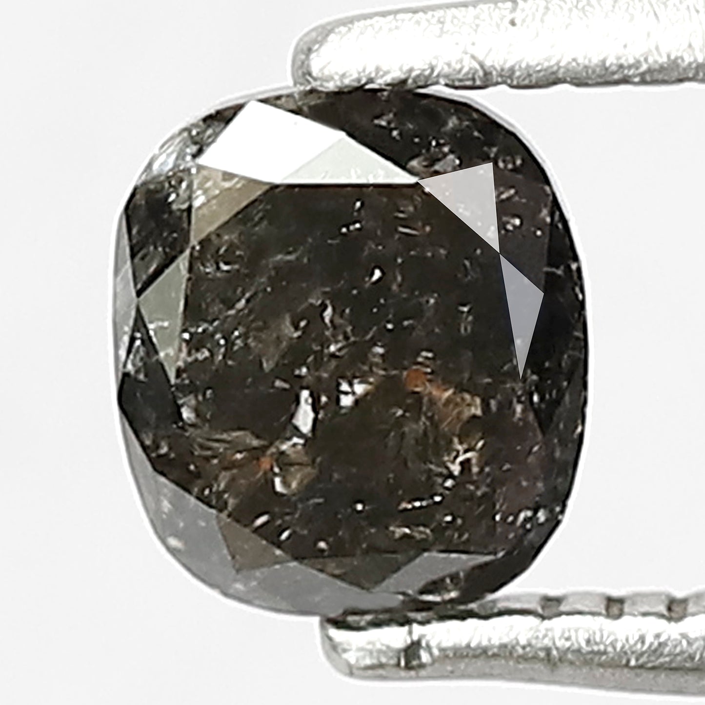 0.75 CT Cushion cut Salt and Pepper Diamond, 5.30 x 4.70 mm Gray Black Loose Earth Mined Diamond For Wedding Ring